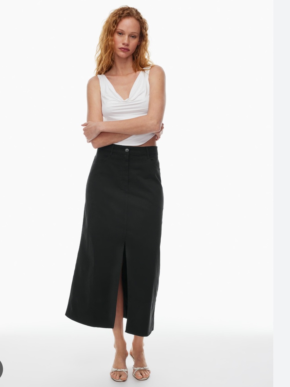 Wilfred Charmer Chino Skirt in Black